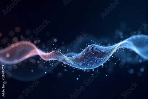 A dynamic AI data stream background with glowing particles, abstract patterns, and futuristic flowing digital elements...
