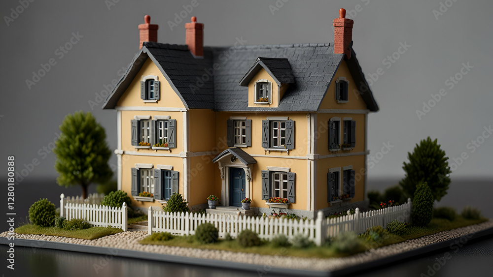 custom made wallpaper toronto digitalSmall Model of a House Placed Thoughtfully Symbolizing Home Real Estate and Architectural Design Concepts