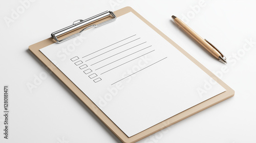 Wallpaper Mural Clipboard with blank paper and a pencil on a desk Torontodigital.ca