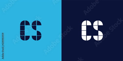 CS logo design with tile shape. Minimalist and modern vector illustration design suitable for business or brand