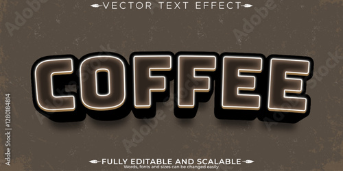 Coffee editable text effect, editable cafe and drink text style