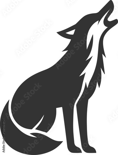 A fox howling fiercely as if warning someone vector silhouette