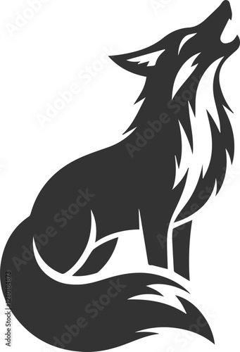 A fox howling fiercely as if warning someone vector silhouette