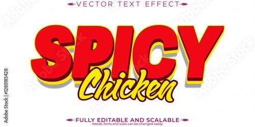 Spicy editable text effect, editable chicken and food text style