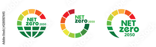 zero emission sign on white background	