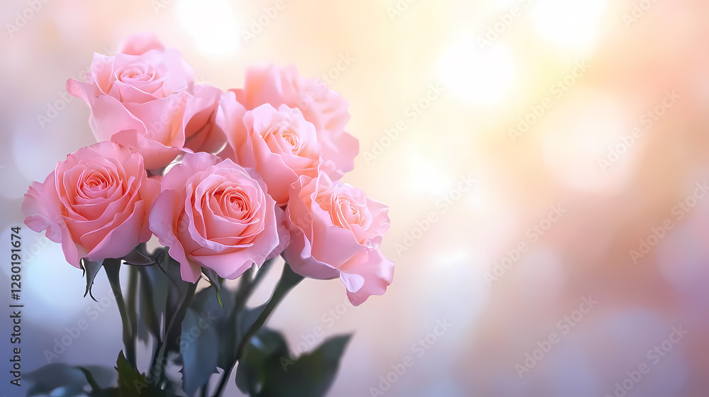 Pink Roses with Soft Lighting Pink Roses with Soft Lighting