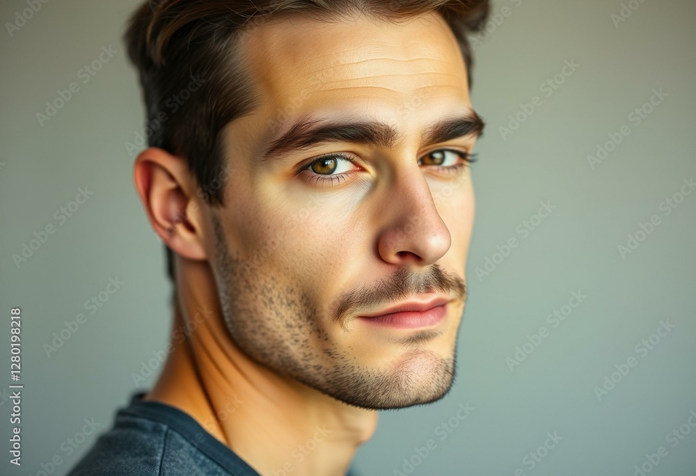 Male portrait with natural light and soft focus Male portrait with natural light and soft focus