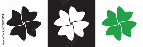 Good luck four leaf clover icon .  isolated on white and black background. Vector illustration. EPS 10