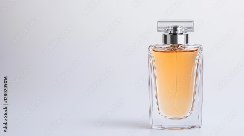Amber Perfume Bottle on White Background Amber Perfume Bottle on White Background
