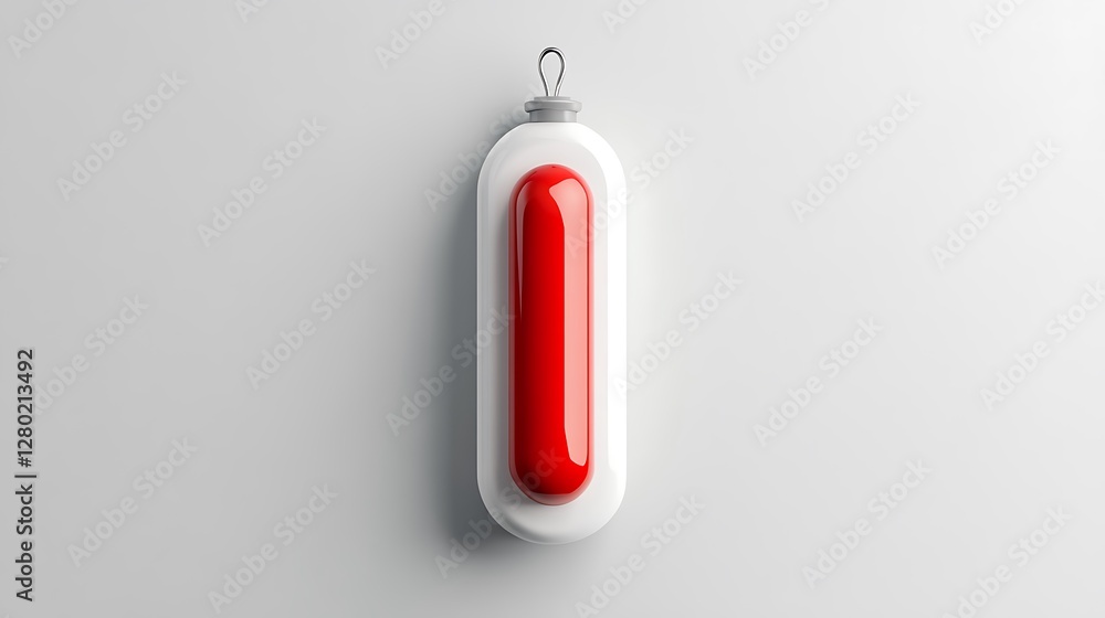 Sleek Red and White Capsule Device: 3D Render on Neutral Background AI Generated Sleek Red and White Capsule Device: 3D Render on Neutral Background AI Generated