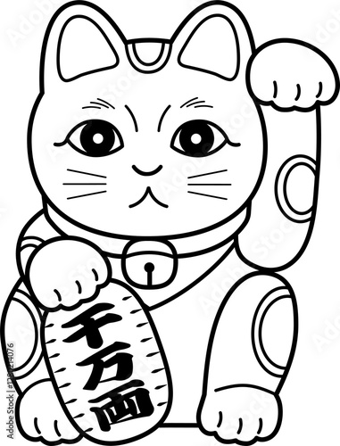 まねき猫の線画