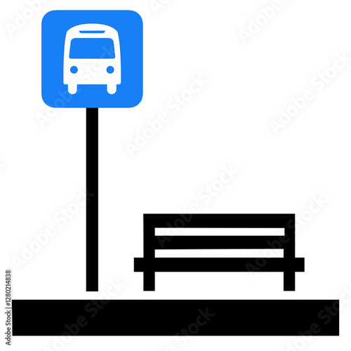 bus stop icon and graphics,