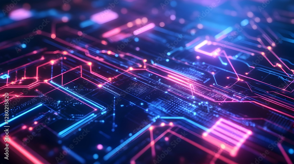 neon technology circuit background neon technology circuit background