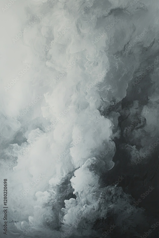 Obraz premium Dramatic grey cloudscape, sky, abstract art