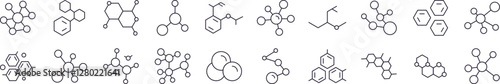 Atom Related Line Icons for Web Sites, Books, Cards, Apps. Editable Stroke. Perfect for Web Sites, Books, Cards, Apps