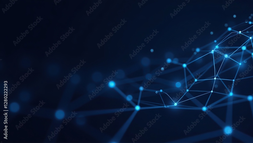 Obraz premium 8k high-quality technological wallpaper with blue color lighting effect and networking line
