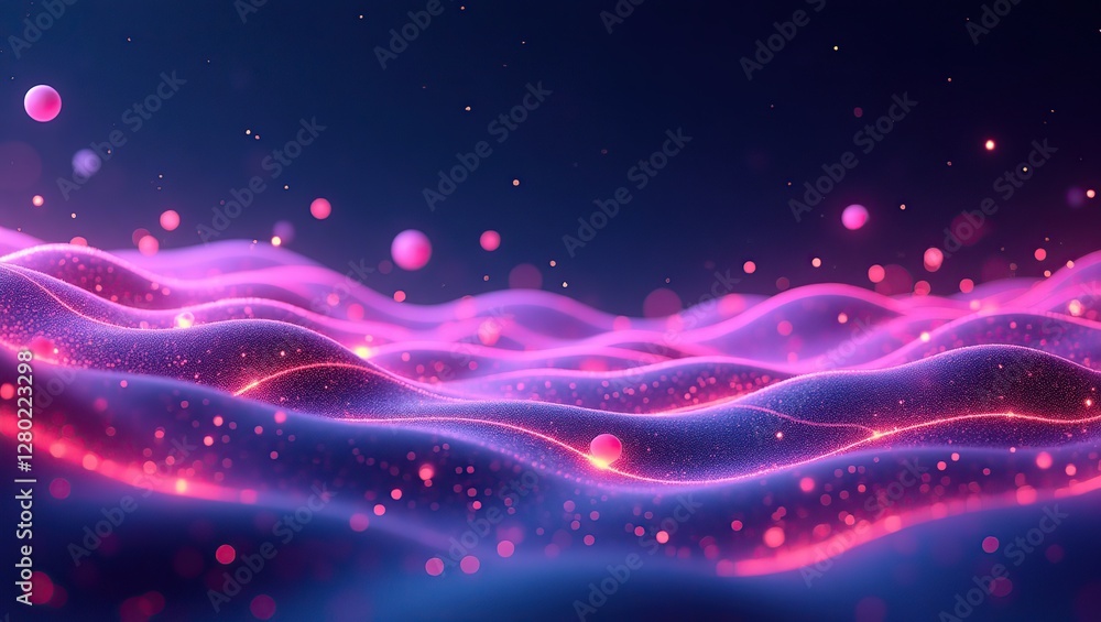 Fototapeta premium Glowing Network Structure, A Futuristic Tech Representation