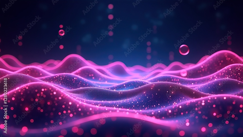 Obraz premium Glowing Network Structure, A Futuristic Tech Representation