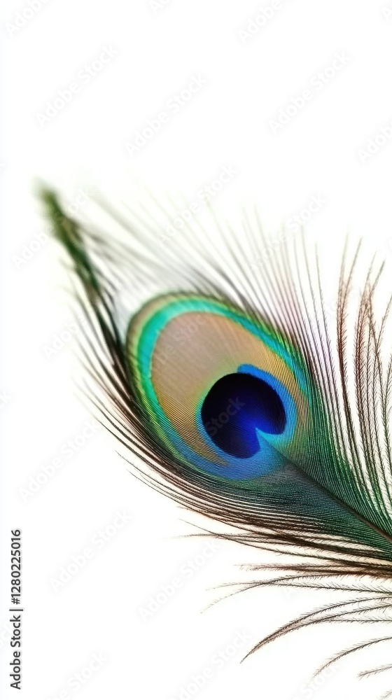 Obraz premium Vibrant Peacock Feather Close-Up
