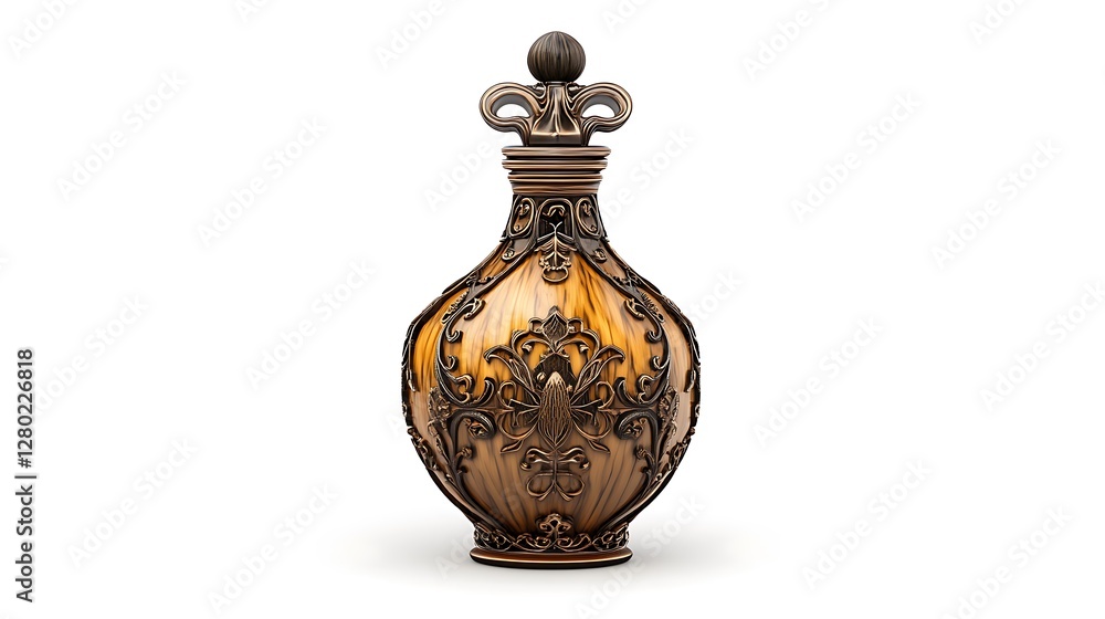 Ornate Amber Glass Decanter: 3D Render of an Antique-Style Vessel AI Generated Ornate Amber Glass Decanter: 3D Render of an Antique-Style Vessel AI Generated