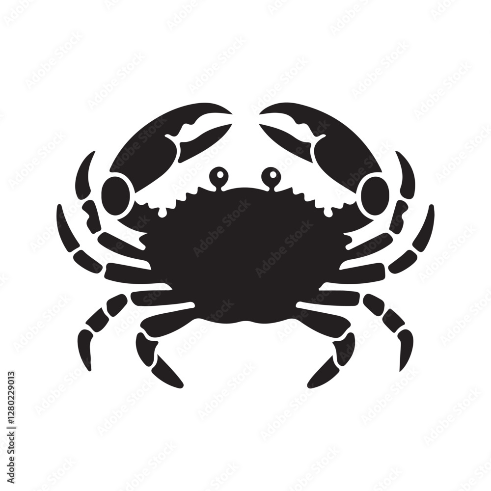 Crab silhouette, Crab Logo icon Isolated crab on white background Crab silhouette, Crab Logo icon Isolated crab on white background