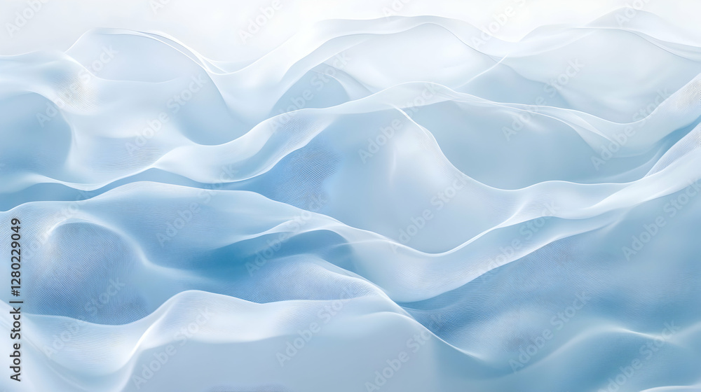 Obraz premium Wavy Mirage: Transparent layers ripple softly, creating a minimalist illusion of movement.