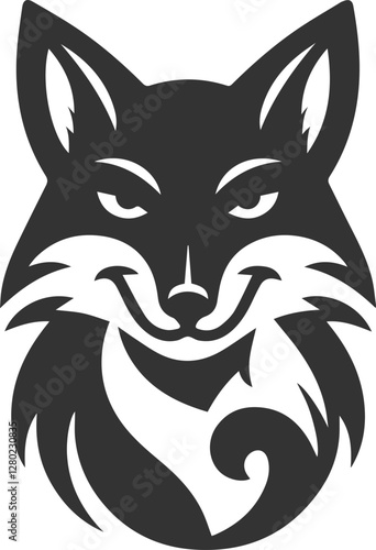 A fox smirking with a sly posture vector animal silhouette