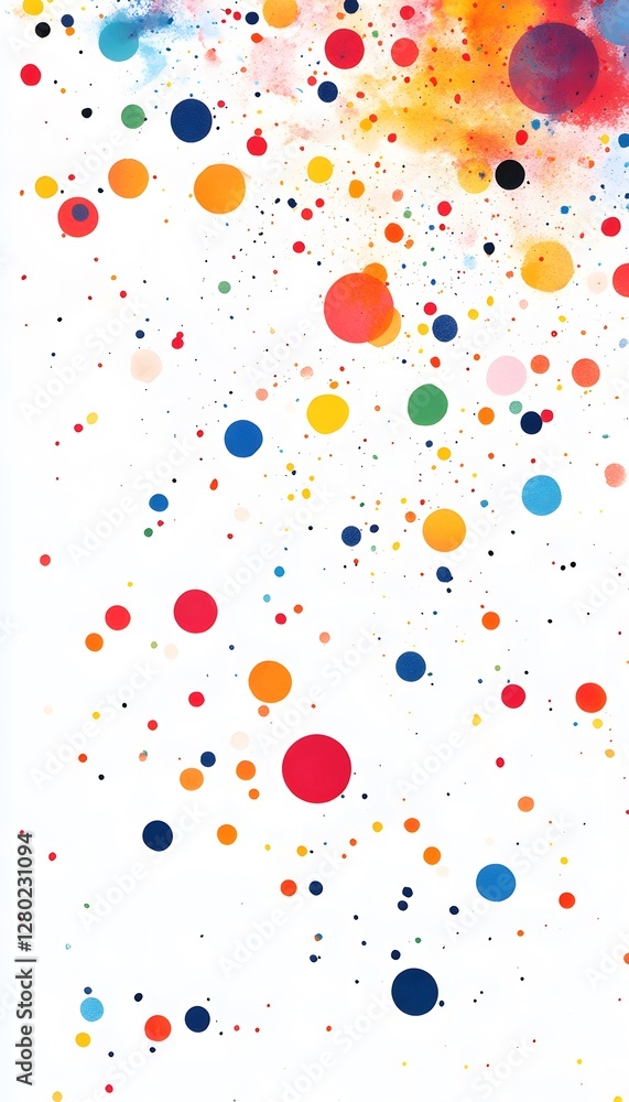 Colorful Abstract Artistic Image Containing Splatters And Dots Of Paint Colorful Abstract Artistic Image Containing Splatters And Dots Of Paint