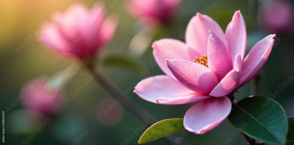 Intricate details of blooming magnolia flowers, flower, leaf, petals Intricate details of blooming magnolia flowers, flower, leaf, petals