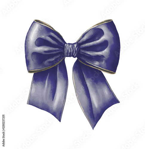 blue bow isolated on white