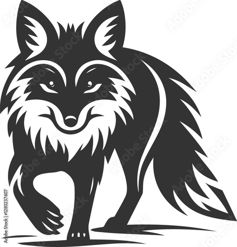 A fox creeping forward, as if stalking prey vector