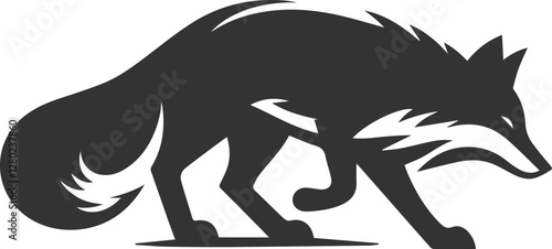 A fox creeping forward, as if stalking prey vector