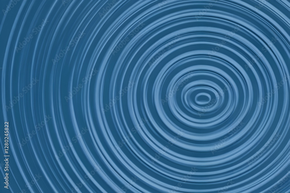 Abstract Circular Patterns with Blue Background and Waves