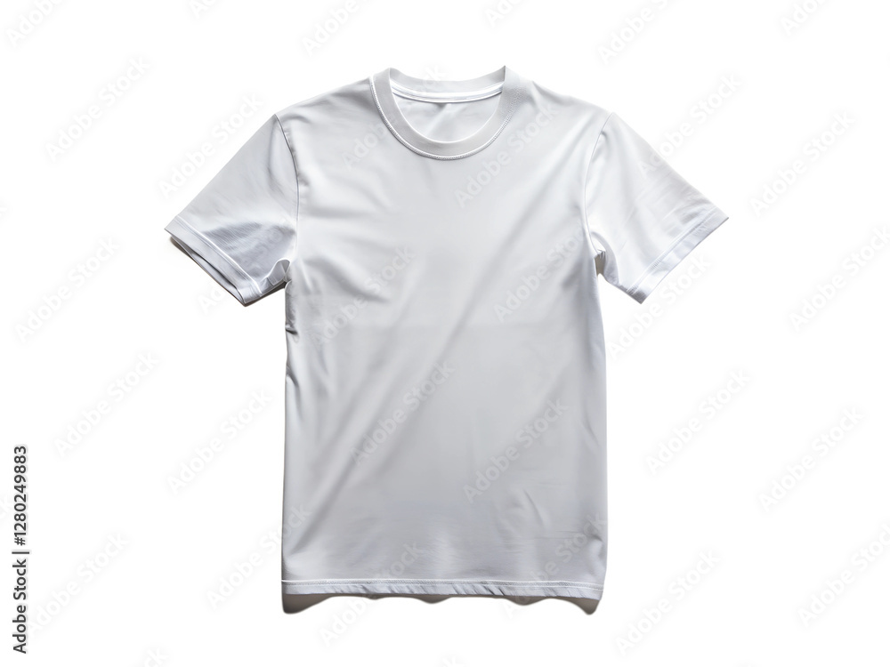 White t-shirt front side view isolated on transparent background. White t-shirt front side view isolated on transparent background.