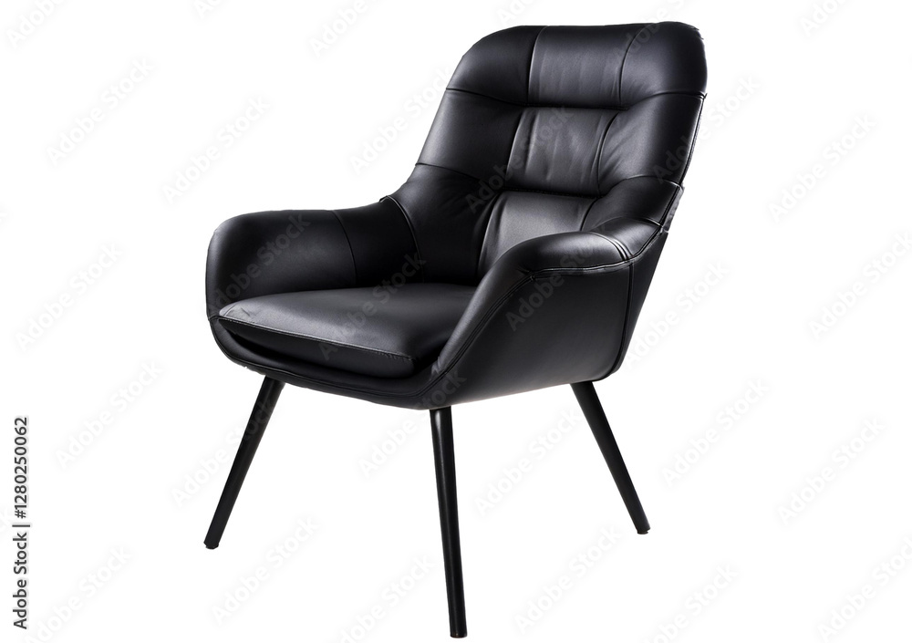 Naklejka premium Black armchair Isolated on transparent or white background