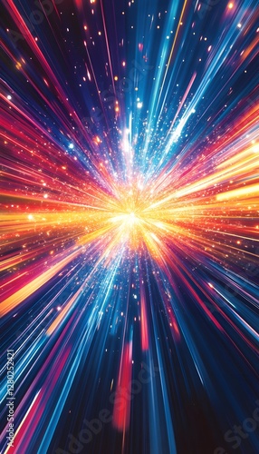 A Colorful Burst of Energy Radiating From The Center