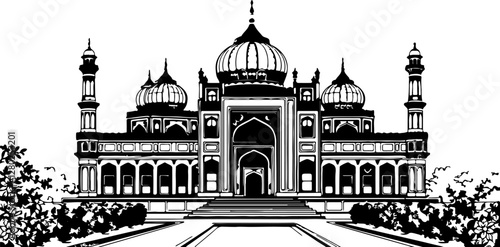 vector illustration of a taj mahal