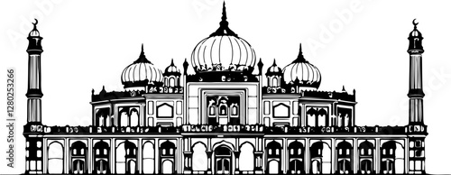 vector illustration of a taj mahal