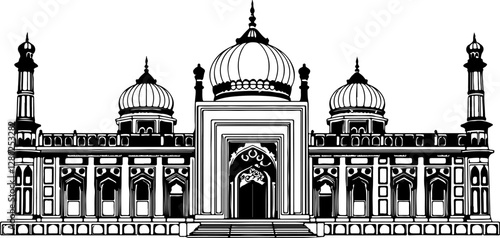 vector illustration of a taj mahal