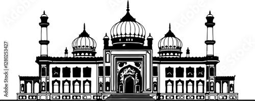 vector illustration of a taj mahal