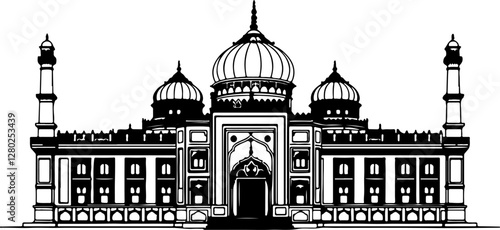 vector illustration of a taj mahal