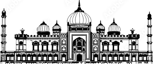 vector illustration of a taj mahal