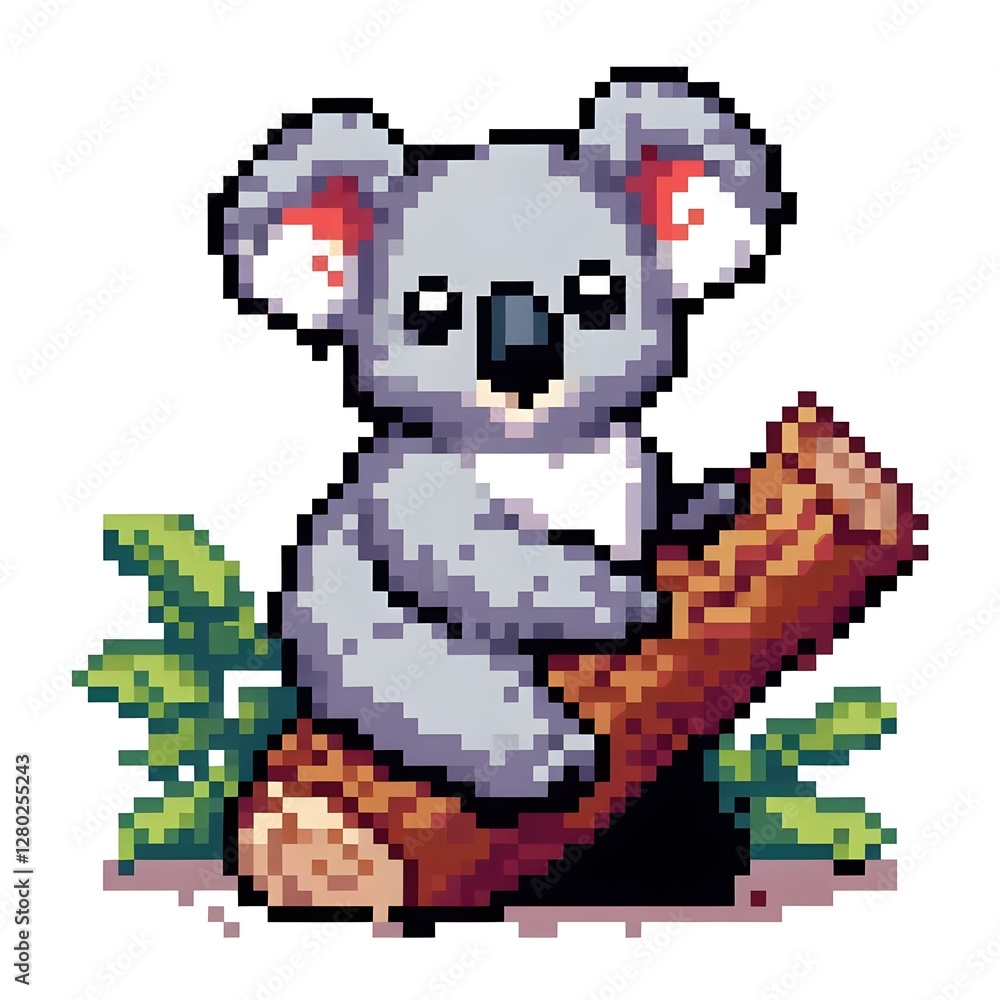 Fototapeta premium 코알라, 픽셀아트, jpeg (Koala, pixel art. jpeg)