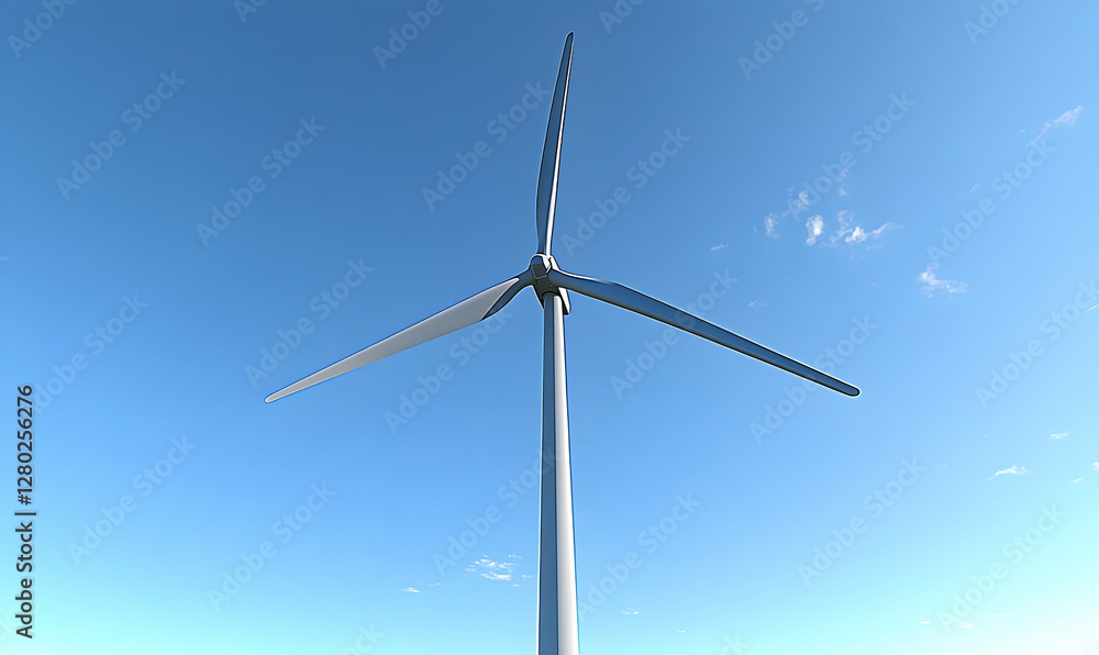 Fototapeta premium Harnessing Wind Energy, A Close-Up of a Wind Turbine