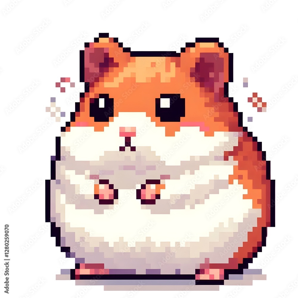 Fototapeta premium 햄스터, 픽셀아트, jpeg (Hamster, pixel art, jpeg)