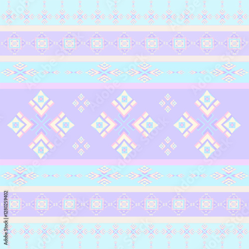 seamless pattern with snowflakes ,Geometric Ethnic pattern, Native American tribal fabric,tile, carpet ,vector,illustration design 