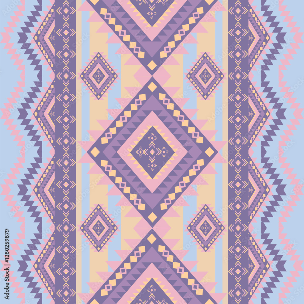 Obraz premium Geometric Ethnic pattern, Native American tribal fabric,tile, carpet ,vector,illustration design on colorful color 