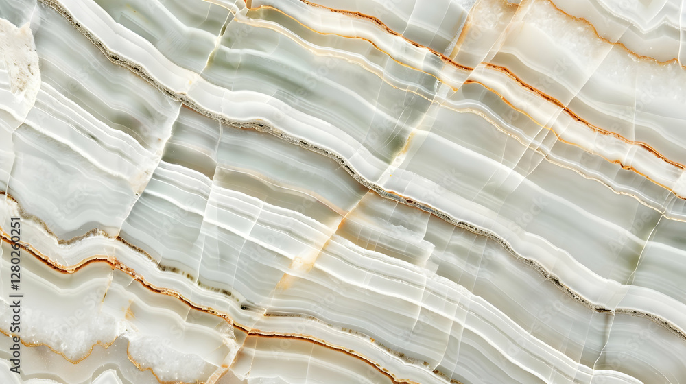 A close-up view of layered agate stone showcasing its natural patterns and colors.