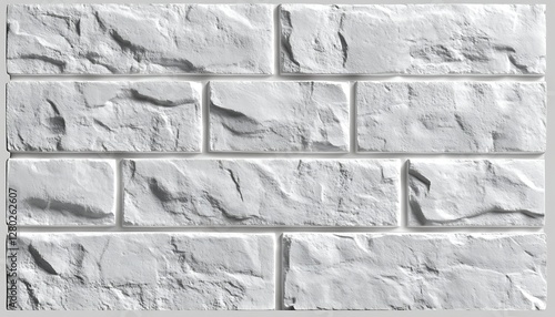Fototapeta Naklejka Na Ścianę i Meble -  White stone brick wall texture, interior design