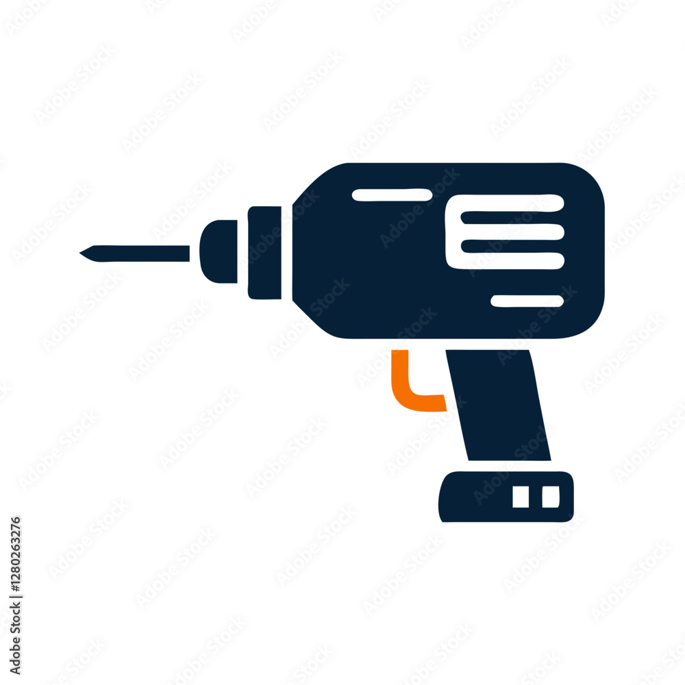 Minimalist electric drill silhouette